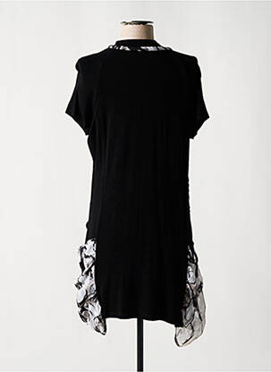 Rochie scurtă croială fluidă mâneci scurte negru JEAN DELFIN femeie