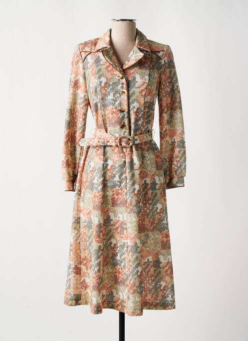 Rochie midi bej FRANCOISE DE FRANCE femeie