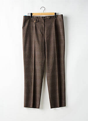 Pantalon drept talie cu cleme talie joasă maro LAURA DE L'ISLE femeie