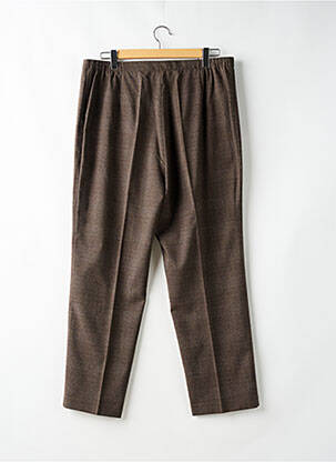 Pantalon drept talie cu cleme talie joasă maro LAURA DE L'ISLE femeie