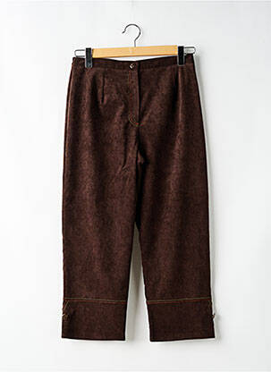 Pantalon drept talie elastică maro BRIGITTE SAGET femeie