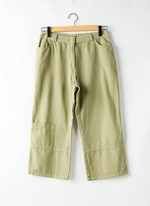 Pantalon 7/8 închidere cu fermoar sub clapetă cu nasturi verde S.CAPADE femeie