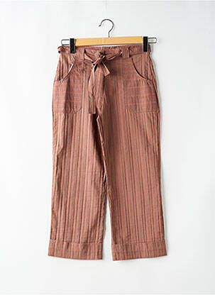 Pantalon 7/8 închidere cu fermoar sub clapetă cu nasturi maro S.CAPADE femeie