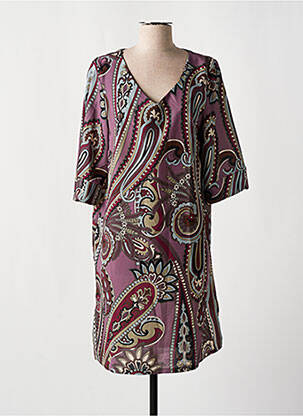 Rochie midi croială fluidă mâneci scurte violet AN II VITO femeie
