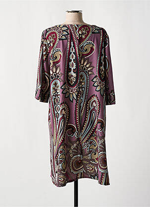 Rochie midi croială fluidă mâneci scurte violet AN II VITO femeie