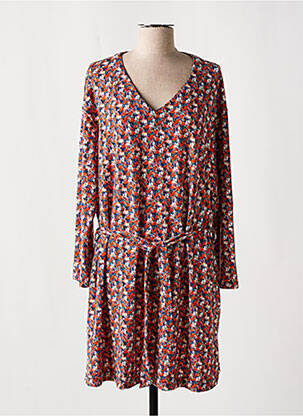 Rochie midi imprimeu floral mâneci lungi portocalie SARAH JOHN femeie