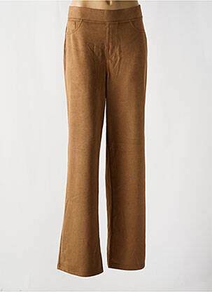 Pantalon drept talie elastică bej YESTA femeie
