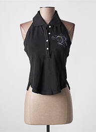 Polo elasticitate fără mâneci negru REPLAY femme