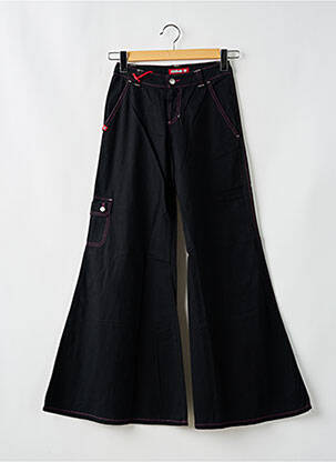 Pantalon evazat închidere cu fermoar sub clapetă cu nasturi negru KILLAH femeie