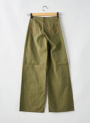 Pantalon evazat închidere cu fermoar sub clapetă cu nasturi verde KILLAH femeie