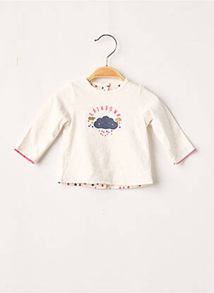 Vestă cu mâneci lungi ecru 3 POMMES fată