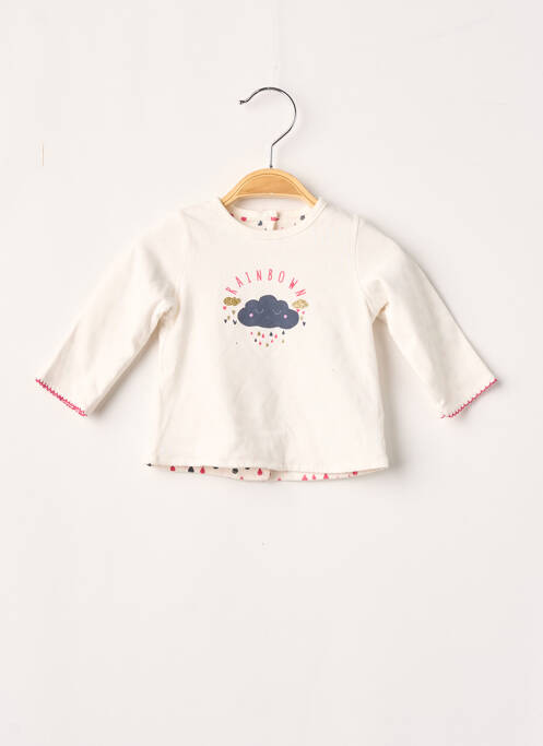 Vestă cu mâneci lungi ecru 3 POMMES fată