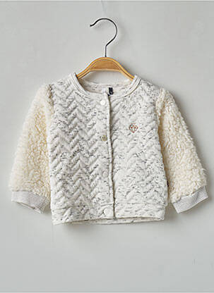 Vestă cu mâneci lungi alb 3 POMMES fată