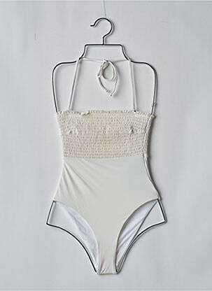 Costum de baie dintr-o singură piesă alb PIECES femeie
