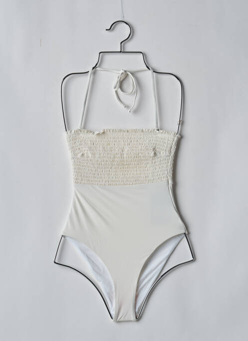 Costum de baie dintr-o singură piesă alb PIECES femeie