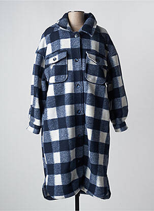 Palton lung albastru GRACE & MILA femeie