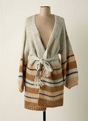 Vestă cu mâneci lungi maro SAK'S femeie