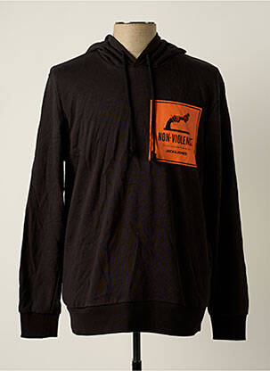 Hanorac cu glugă negru JACK & JONES bărbat