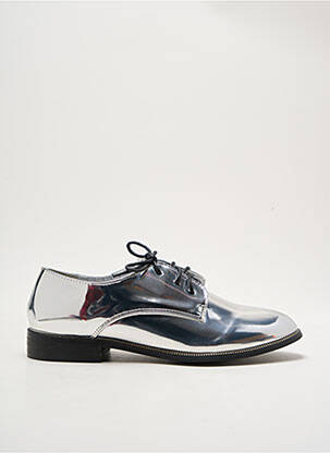Derby-uri material neted toc plat până la 3 cm argintiu I LOVE SHOES femeie