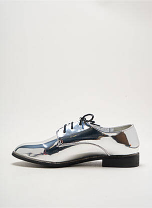 Derby-uri material neted toc plat până la 3 cm argintiu I LOVE SHOES femeie