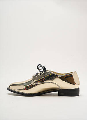 Derby-uri material neted toc plat până la 3 cm auriu I LOVE SHOES femeie