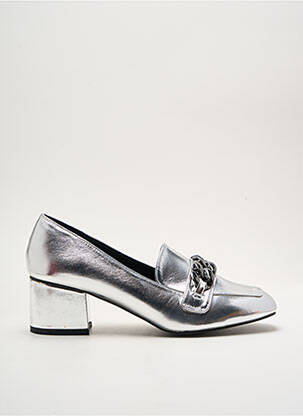 Mocasini pătrat toc de 4 la 6 cm argintiu I LOVE SHOES femeie