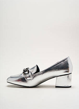 Mocasini pătrat toc de 4 la 6 cm argintiu I LOVE SHOES femeie