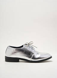 Mocasini material neted toc plat până la 3 cm argintiu I LOVE SHOES femme
