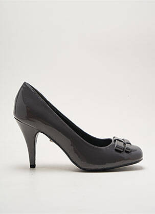 Pantofi cu toc țesătură lăcuită toc de 7 la 9 cm gri I LOVE SHOES femeie