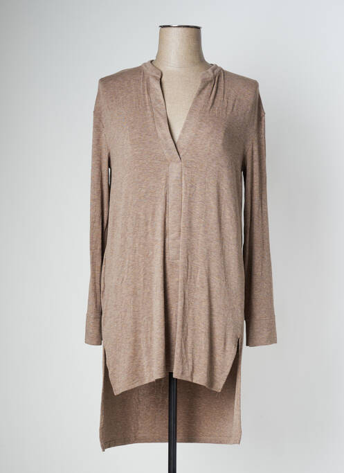 Tunică mâneci lungi maro MANGO femeie