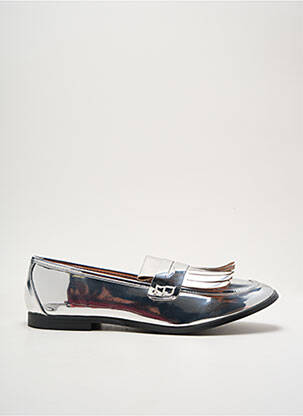 Mocasini material neted toc plat până la 3 cm argintiu I LOVE SHOES femeie