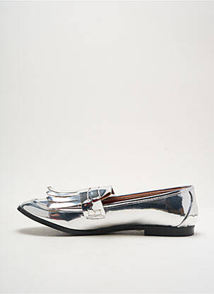 Mocasini material neted toc plat până la 3 cm argintiu I LOVE SHOES femeie