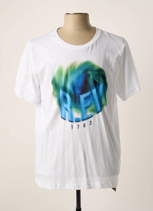 Tricou alb R.EV 1703 BY REMCO EVENPOEL  bărbat