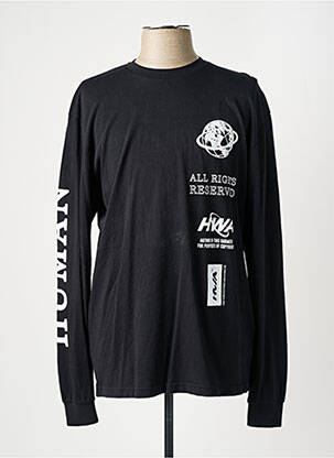 Tricou negru HUMAN WITH ATTITUDE bărbat