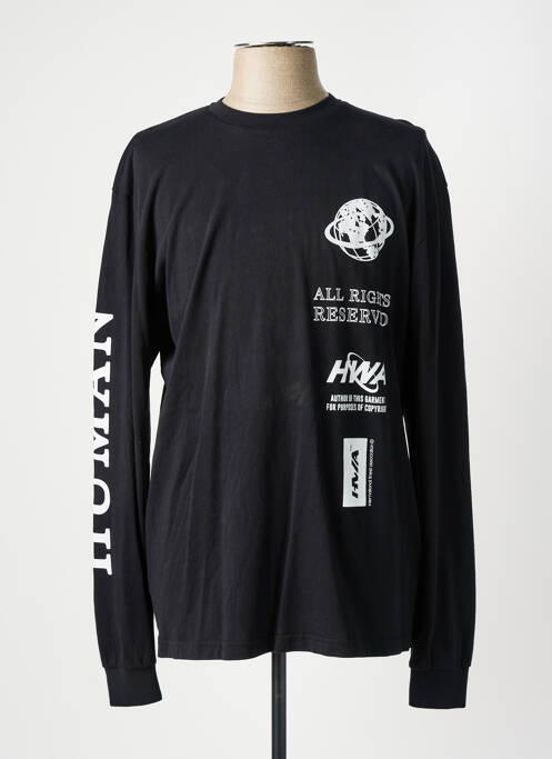 Tricou negru HUMAN WITH ATTITUDE bărbat