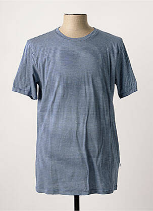 Tricou albastru KNOWLEDGE COTTON APPAREL bărbat