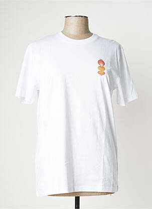 Tricou alb PIZZA SKATEBOARD bărbat