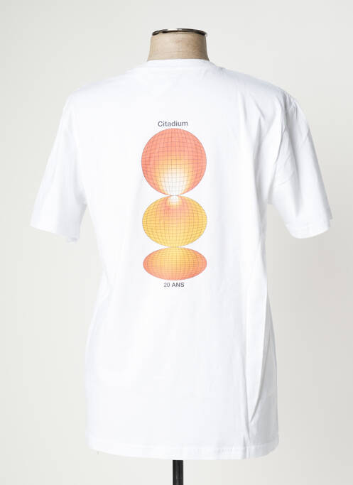 Tricou alb PIZZA SKATEBOARD bărbat