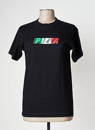 Tricou negru PIZZA SKATEBOARD bărbat