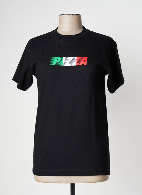 Tricou negru PIZZA SKATEBOARD bărbat