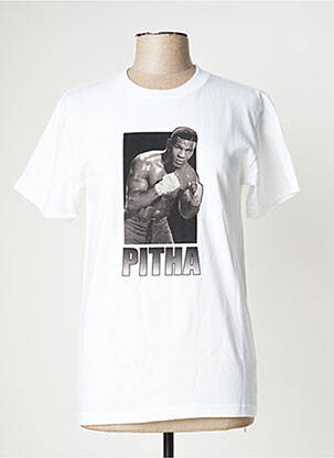 Tricou alb PIZZA SKATEBOARD bărbat