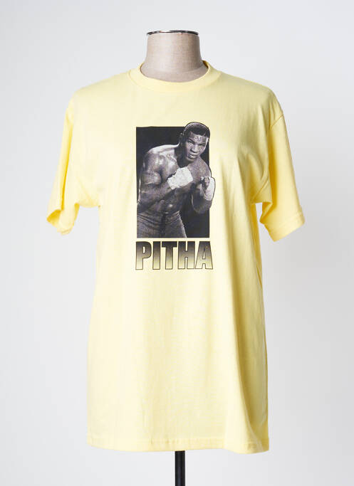 Tricou galben PIZZA SKATEBOARD bărbat