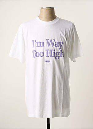 Tricou alb HUMAN WITH ATTITUDE bărbat
