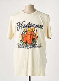 Tricou bej HUMAN WITH ATTITUDE homme