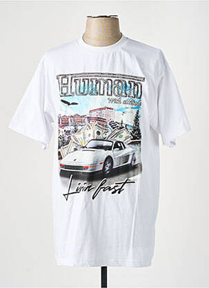 Tricou alb HUMAN WITH ATTITUDE bărbat