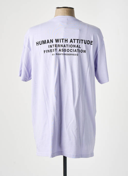 Tricou violet HUMAN WITH ATTITUDE bărbat