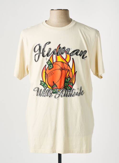 Tricou bej HUMAN WITH ATTITUDE bărbat