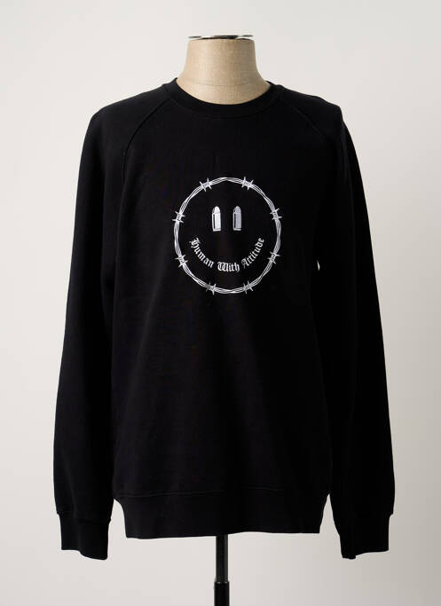 Hanorac negru HUMAN WITH ATTITUDE bărbat