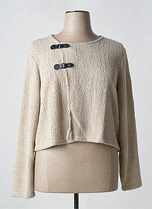 Vestă cu mâneci lungi bej MALOKA femeie