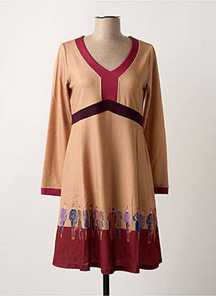 Rochie midi bej PAUL BRIAL femeie